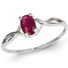 14kt White Gold 5/8 ct Oval Ruby Ring