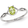 14kt White Gold 1/2 Ct Oval Peridot Ring