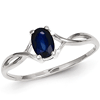 14kt White Gold 2/3 ct Oval Sapphire Ring