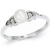 14kt White Gold 5mm Freshwater Pearl Ring with Diamond Accents