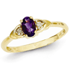 14kt Yellow Gold 1/5 Ct Oval Amethyst Ring with Diamond Accents