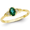 14kt Yellow Gold 1/4 Ct Oval Emerald Ring with Diamond Accents
