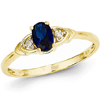 14kt Yellow Gold 1/3 Ct Oval Sapphire Ring with Diamond Accents