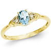 14kt Yellow Gold 1/3 Ct Oval Blue Topaz Ring with Diamond Accents