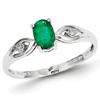 14kt White Gold .44 ct tw Oval Emerald Ring with Diamonds