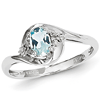 14kt White Gold 2/5 Ct Oval Bypass Aquamarine Ring with Diamonds