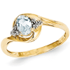 14kt Yellow Gold 2/5 Ct Oval Bypass Aquamarine Ring with Diamonds