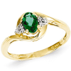 14kt Yellow Gold 1/2 ct Oval Emerald Bypass Ring with Diamonds