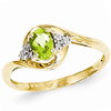 14kt Yellow Gold 1/2 Ct Oval Bypass Peridot Ring with Diamond Accents