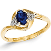 14kt Yellow Gold 2/3 Ct Oval Sapphire Ring with Diamond Accents