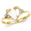 14kt Yellow Gold 1/3 Ct Oval Opal Heart Ring with Diamond Accents