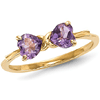 14kt Yellow Gold 4/5 ct Heart Amethyst Bow Ring