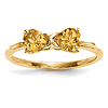 14k Yellow Gold 4/5 ct Heart Created Citrine Bow Ring