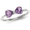 14kt White Gold 4/5 ct Heart Amethyst Bow Ring