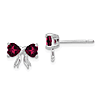 14k White Gold 1.2 ct tw Created Ruby Bow Earrings