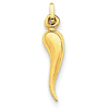 14k Yellow Gold 5/8in Hollow Italian Horn Charm