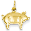 14kt Yellow Gold 3/8in Pig Charm