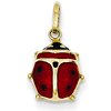 14kt Yellow Gold 3/8in Red Enameled Ladybug Charm