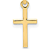 14kt Yellow Gold 1/2in Small Thin Cross Charm