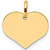 14kt Yellow Gold 1/2in Italian Flat Heart Charm
