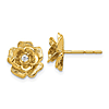 14k Yellow Gold .07 ct tw Diamond Flower Post Earrings