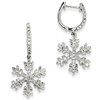 14kt White Gold 1 ct Diamond Snowflake Dangle Earrings