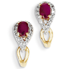 14kt Yellow Gold 2/3 ct Ruby Drop Earrings with Diamonds