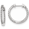 14kt White Gold 1/2 ct tw Diamond In and Out Hinged Hoop Earrings