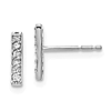 14k White Gold 1/10 ct tw Diamond Bar Post Earrings