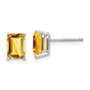 14k White Gold 1.9 ct tw Emerald Cut Citrine Earrings