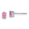 14k White Gold 2/3 ct tw Oval Pink Sapphire Stud Earrings