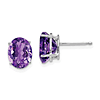 14k White Gold 3.2 ct tw Oval Amethyst Stud Earrings