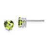 14k White Gold 1 ct tw Heart Peridot Stud Earrings