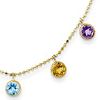 14kt Yellow Gold Amethyst Citrine Peridot Blue Topaz Garnet Necklace
