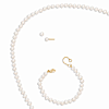 14kt Gold 4mm Freshwater Cultured Pearl Bracelet Earrings Necklace Set