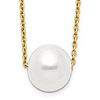 14k Yellow Gold 10mm Round Freshwater Cultured Pearl Necklace