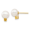14k Yellow Gold 7.5mm Freshwater Cultured Pearl and Citrine Post Earrings