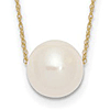 14k Yellow Gold 10mm Freshwater Cultured Pearl Solitaire Necklace
