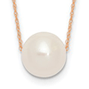 14k Rose Gold 10mm Round Freshwater Cultured Pearl Necklace