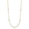 14k Yellow Gold 5mm Freshwater Cultured Pearl 9 Station Tincup Necklace