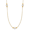 14k Yellow Gold Freshwater Cultured Pearl and Bead 3 Station Necklace