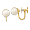 14k Yellow Gold 7mm Freshwater Cultured Pearl Non-pierced Earrings