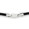 Black Leather Cord 18in Necklace with 14kt White Gold Clasp