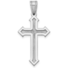 14k White Gold Passion Cross Pendant with Satin Concave Center 15/16in