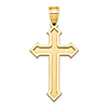 14k Yellow Gold Passion Cross Pendant With Indented Center 1.25in