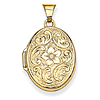 14kt Yellow Gold 21mm Scrolled Floral Locket