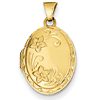 14kt Yellow Gold 17mm Floral Locket