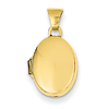 14k Yellow Gold Small Plain Polished Oval Locket 5/8in