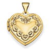 14kt Yellow Gold 18mm Domed Locket with Hearts