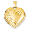 14kt Yellow Gold 7/8in Diamond Family Heart Locket